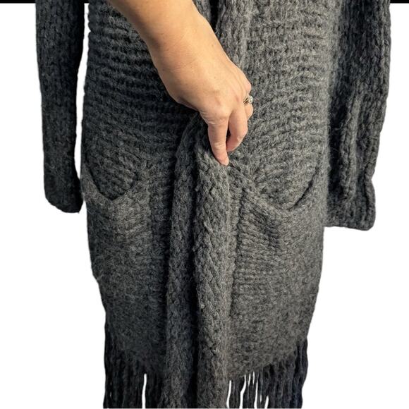 Raquel Allegra Alpaca Open Cardigan Boho Handmade Fringe size 0 - Picture 8 of 15